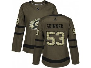 Women Adidas Carolina Hurricanes #53 Jeff Skinner Green Salute to Service Stitched NHL Jersey