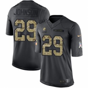 Men\'s Nike Cleveland Browns #29 Duke Johnson Limited Black 2016 Salute to Service NFL Jersey