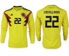Colombia 22 CASTELLANOS Home 2018 FIFA World Cup Long Sleeve Thailand Soccer