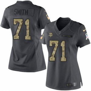 Women\'s Nike Minnesota Vikings #71 Andre Smith Limited Black 2016 Salute to Service NFL Jersey