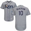 Mens Majestic Tampa Bay Rays #10 Corey Dickerson Grey Flexbase Authentic Collection MLB Jersey