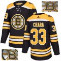 Bruins #33 Zdeno Chara Black With Special Glittery Logo Adidas Jersey