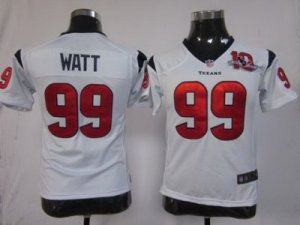 Nike Women Houston Texans #99 Watt white jerseys W 10th Patch