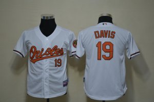 Youth Baltimore Orioles #19 Chris Davis White Cool Base Jerseys