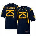 West Virginia Mountaineers #25 Justin Crawford Navy College Football Jersey