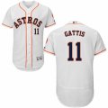 Men's Majestic Houston Astros #11 Evan Gattis White Flexbase Authentic Collection MLB Jersey