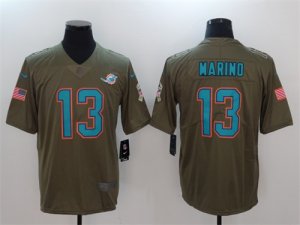 Nike Dolphins #13 Dan Marino Olive Salute To Service Limited Jersey