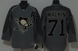 NHL Pittsburgh Penguins #71 Evgeni Malkin Charcoal Cross Check Fashion jerseys