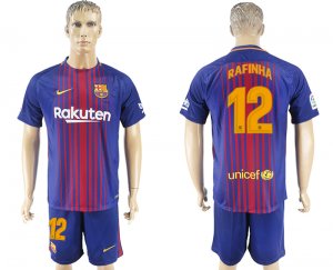 2017-18 Barcelona 12 RAFINHA Home Soccer Jersey