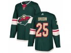 Men Adidas Minnesota Wild #25 Jonas Brodin Green Home Authentic Stitched NHL Jersey