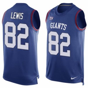 Mens Nike New York Giants #82 Roger Lewis Limited Royal Blue Player Name & Number Tank Top NFL Jersey