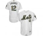 Men's Majestic New York Mets #12 Juan Lagares Authentic White 2016 Memorial Day Fashion Flex Base MLB Jersey