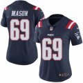 Womens Nike New England Patriots #69 Shaq Mason Limited Navy Blue Rush NFL Jersey