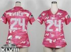 Nike Seattle Seahawks #24 Marshawn Lynch Pink Super Bowl XLVIII Women NFL Elite Camo Fashion Jerse