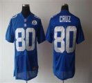 Nike Giants #80 Victor Cruz Royal Blue With Hall of Fame 50th Patch NFL Elite Jersey