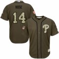 Men's Majestic Philadelphia Phillies #14 Pete Rose Authentic Green Salute to Service MLB Jersey