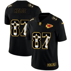 Nike Chiefs #87 Travis Kelce Black Jesus Faith Edition Limited Jersey