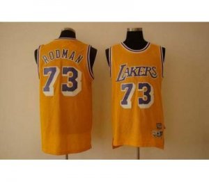 nba fans lakers #73 rodman swingman yellow