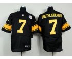 Nike pittsburgh steelers #7 roethlisberger black[Elite][number yellow]