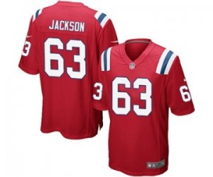 Mens Nike New England Patriots #63 Tre Jackson Game Red Alternate NFL Jersey