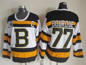 NHL Boston Bruins #77 Ray Bourque white jerseys[m&n 75th]