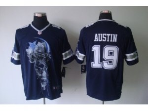 Nike nfl dallas cowboys #19 Miles Austin blue jerseys[helmet tri-blend limited]