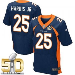 Nike Denver Broncos #25 Chris Harris Jr Navy Blue Alternate Super Bowl 50 Men Stitched NFL New Elite Jersey