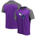 Charlotte Hornets Fanatics Branded Iconic Blocked T-Shirt Purple