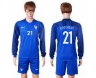 France #21 Koscielny Home Long Sleeves Soccer Country Jersey