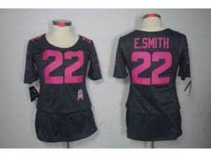 Nike Womens Dallas cowboys #22 E.simth Elite Dark grey Jerseys[breast Cancer Awareness]