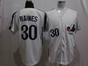 mlb Montreal Expos #30 Tim Raines m&n white