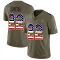 Nike Vikings #22 Harrison Smith Olive USA Flag Salute To Service Limited Jersey