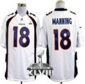 Nike Denver Broncos #18 Peyton Manning White Super Bowl XLVIII NFL Game Jersey