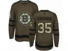 Men Adidas Boston Bruins #35 Anton Khudobin Green Salute to Service Stitched NHL Jersey