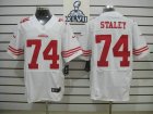 2013 Super Bowl XLVII NEW San Francisco 49ers 74 Staley White Jerseys (Elite)
