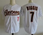 Mens Houston Astros #7 Craig Biggio White Cooperstown Collection Jersey