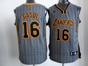 nba los angeles lakers #16 gasol grey[static fashion swingman]