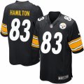 Mens Nike Pittsburgh Steelers #83 Cobi Hamilton Game Black Team Color NFL Jersey