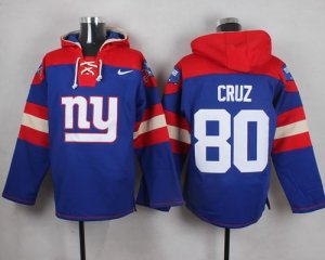Nike New York Giants #80 Victor Cruz Royal Blue Player Pullover NFL Hoodie