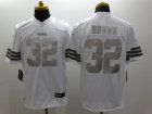 Nike cleveland browns #32 Jim Brown Platinum White Jerseys(Game)