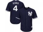 Youth New York Yankees #4 Lou Gehrig Navy blue Cool Base Stitched MLB Jersey