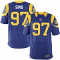 Mens Nike Los Angeles Rams #97 Eugene Sims Elite Royal Blue Alternate NFL Jersey