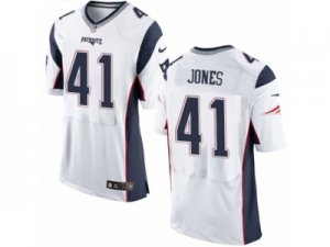 Mens Nike New England Patriots #41 Cyrus Jones Elite White NFL Jersey