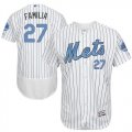 New York Mets #27 Jeurys Familia White(Blue Strip) Flexbase Authentic Collection 2016 Fathers Day Stitched Baseball Jersey