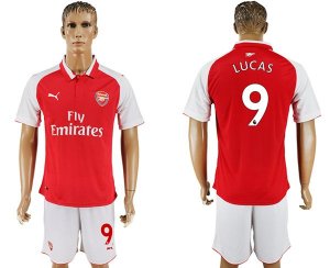 2017-18 Arsenal 9 LUCAS Home Soccer Jersey