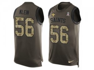 Mens Nike New Orleans Saints #56 A.J. Klein Limited Green Salute to Service Tank Top NFL Jersey