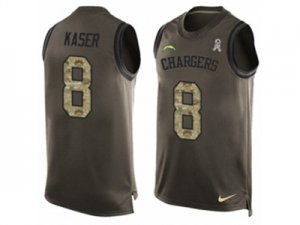 Nike Los Angeles Chargers #8 Drew Kaser Limited Green Salute to Service Tank Top NFL Jersey