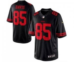 nike nfl jerseys san francisco 49ers #85 davis black[nike limited]