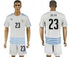 Uruguay #23 Silva Away Soccer Country Jersey