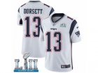 Youth Nike New England Patriots #13 Phillip Dorsett White Vapor Untouchable Limited Player Super Bowl LII NFL Jersey